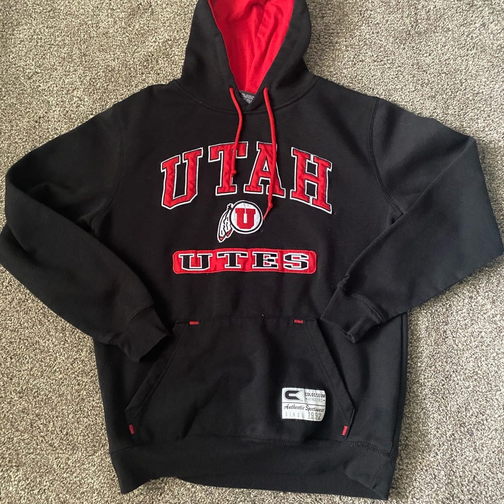 Champion Black and Red Utah Utes Men's Hoodie